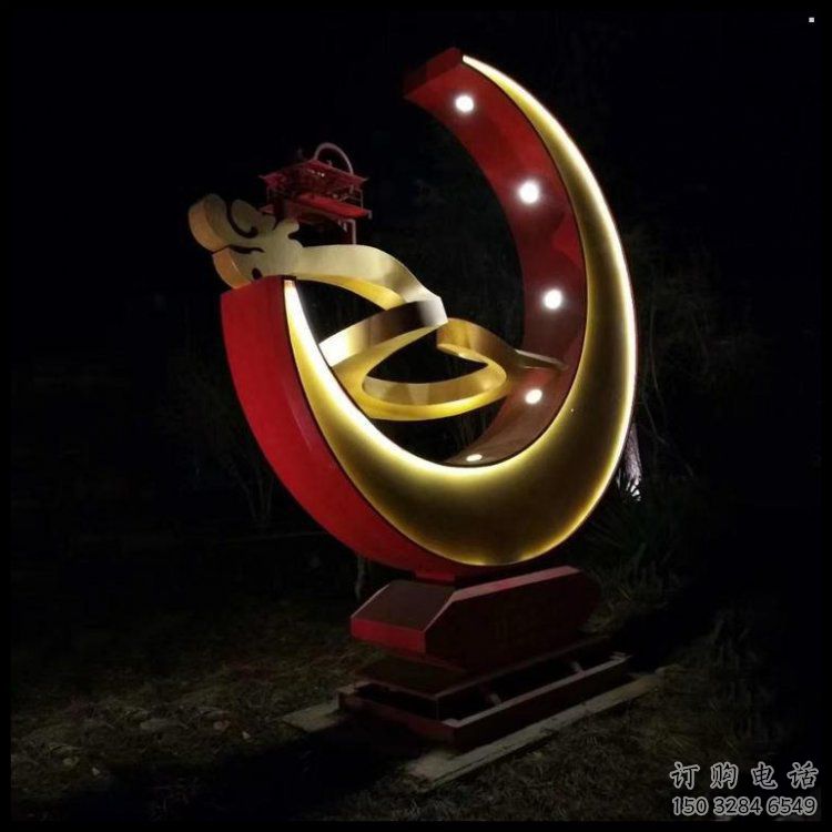 月亮雕塑制造，街景小品，景觀鏤空月亮雕塑優(yōu)價
