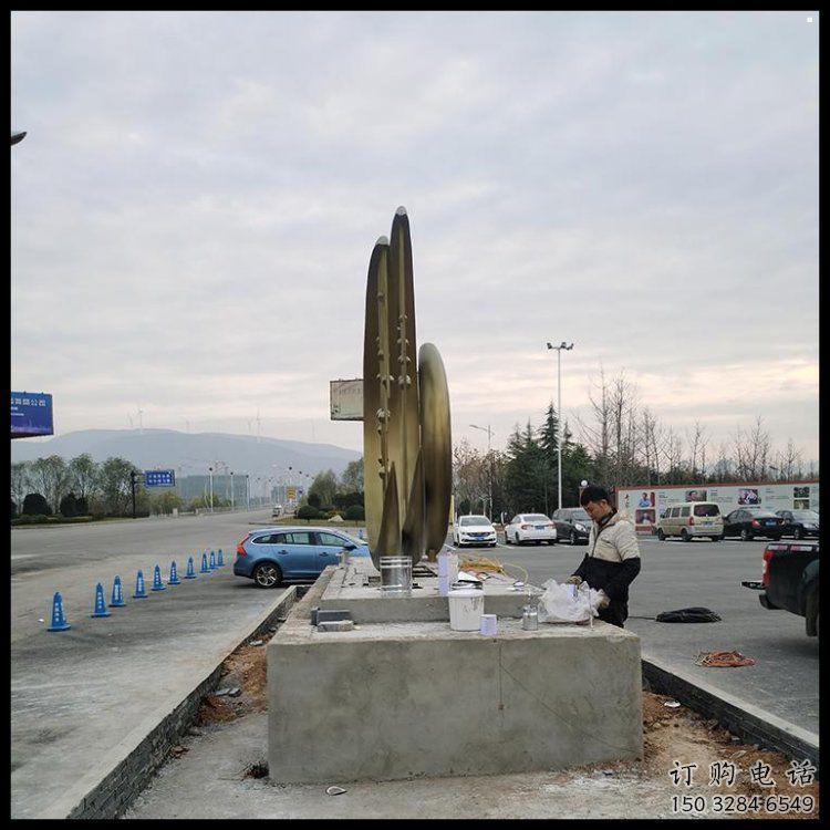 月亮雕塑生產，廣場雕塑，月亮水簾雕塑展品