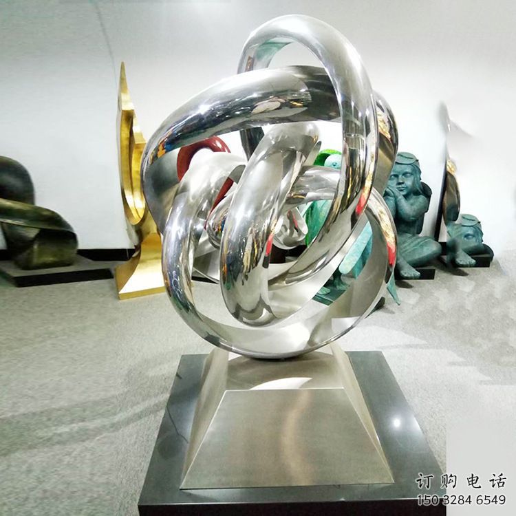 雙環雕塑選定，美陳雕塑，現代不銹鋼雙環雕塑優選