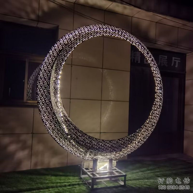 圓環(huán)雕塑通用，街道標識，燈光圓環(huán)雕塑承接