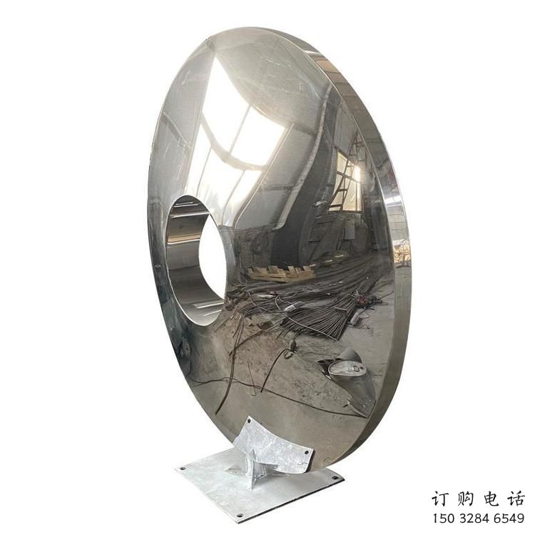 圓環雕塑供需，室外軟裝，金屬不銹鋼圓鏡雕塑制作