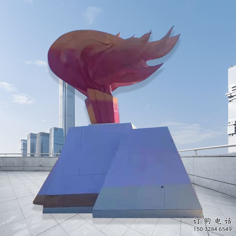 火把景觀雕塑特供，地標(biāo)擺件，景觀不銹鋼火把雕塑選用