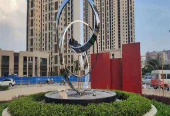 圓環(huán)雕塑觀賞型，城市裝飾，燈光圓環(huán)雕塑標(biāo)準(zhǔn)