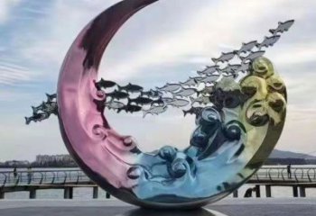圓環(huán)雕塑制作，村標概念，烤漆圓環(huán)雕塑專供