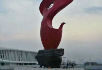 火炬雕塑供應(yīng)，花園小品，現(xiàn)代不銹鋼火炬雕塑展品