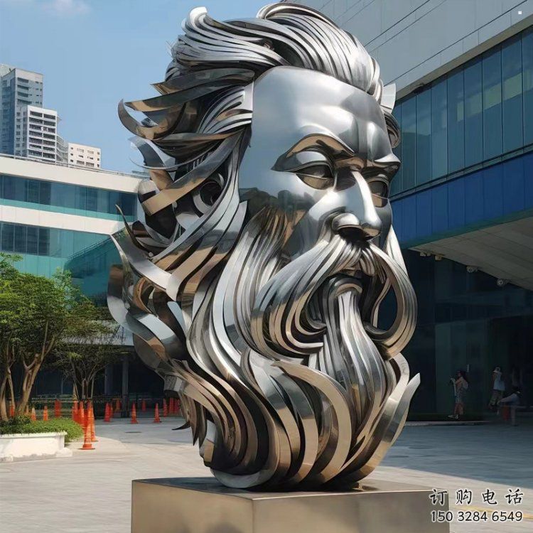 白鋼人頭像雕塑制造，歐式風格，鏡面人頭像雕塑廠家供給