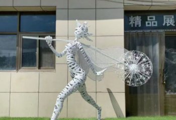 鏤空舞者雕塑工程供應，美陳雕塑，鐵藝跳舞雕塑廠家供求
