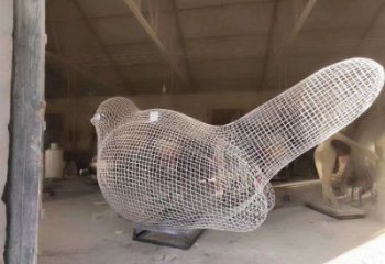 鏤空鳥雕塑批發(fā)，拉絲工藝，鐵藝小鳥雕塑承接