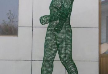 鏤空體育人物雕塑優(yōu)價，鋼管組合，鐵藝運動員雕塑廠家