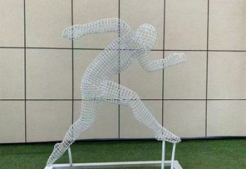 鏤空體育雕塑制作，村標(biāo)概念，運(yùn)動(dòng)員鐵藝人物雕塑專(zhuān)供