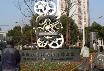 車輪雕塑制造，酒店擺件，文化景觀車輪雕塑選定