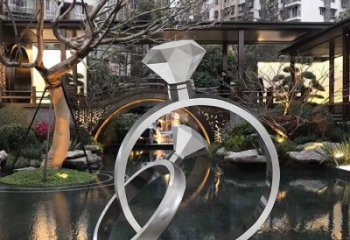 制造鉆戒雕塑定價，地標擺件，烤漆鉆戒雕塑精選