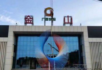 鳥翅建筑雕塑預定，城區小品，不銹鋼鳥翅雕塑制造商