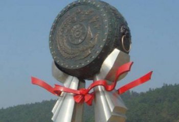 房地產(chǎn)銅鼓雕塑精品，標(biāo)識(shí)雕塑，小區(qū)銅鼓雕塑供給