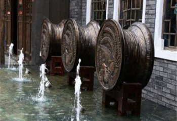 中式銅鼓雕塑批發，廣場系列，商場銅鼓雕塑供需