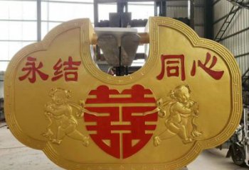 現代鎖子雕塑定制，中式工藝，玻璃鋼鎖子雕塑造型優價