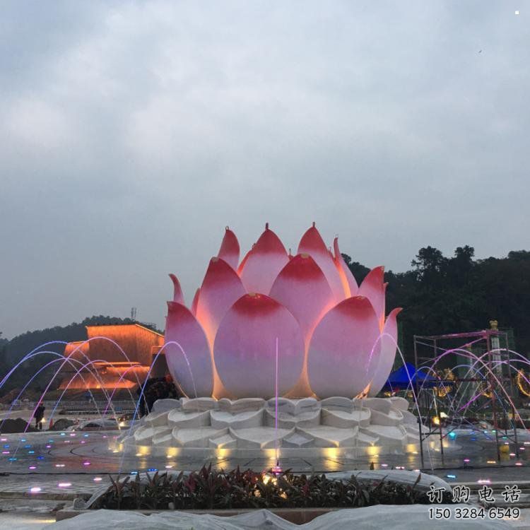 陽江蓮花雕塑廠家，景區雕塑，水景蓮花噴泉雕塑精選