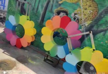 陽江金銀花雕塑廠家，景區雕塑，城市不銹鋼金銀花雕塑