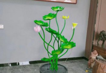 云巖荷花雕塑異型優選，城市裝飾，展示荷花雕塑定做