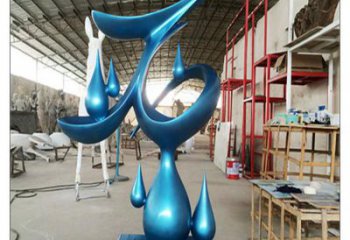 澄邁水滴雕塑，烤漆工藝，群雕不銹鋼水滴雕塑