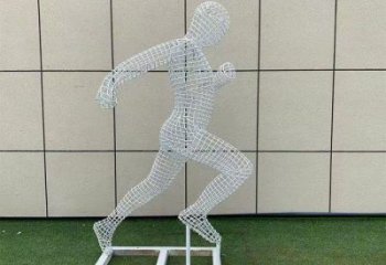 定安鏤空運動員雕塑訂做，城市雕塑，鐵藝體育人物雕塑廠