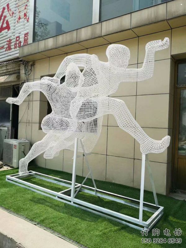 佳木斯鏤空健兒雕塑制造，校園雕塑，金屬鐵藝人物雕塑展品