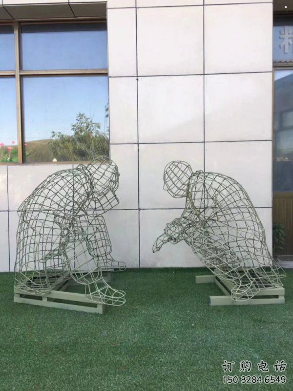 咸寧鏤空對弈雕塑標準，廣場雕塑，鐵藝民俗人物雕塑供給