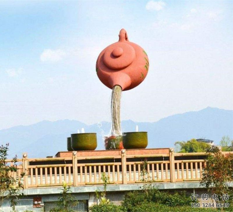 洮北公園天壺雕塑工廠，不銹鋼材質(zhì)，圓雕形式