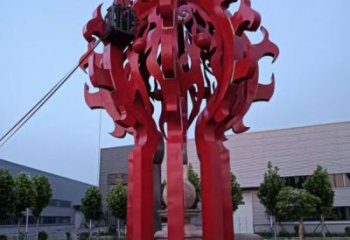 佳木斯火球雕塑，精神堡壘火球雕塑落地展示