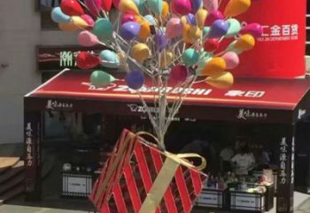 黃岡氣球樹雕塑承接，美陳雕塑，玻璃鋼氣球樹雕塑制造