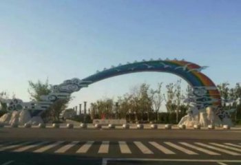 宜昌云朵大門(mén)雕塑，公園美陳元素，不銹鋼云朵大門(mén)雕塑