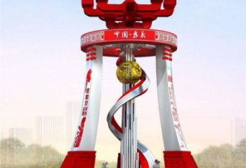 城市精神堡壘雕塑，地標文明建筑不銹鋼雕塑