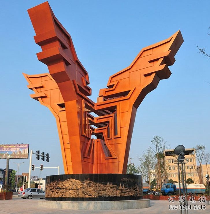 成都城市精神堡壘雕塑，抽象建筑元素，廣場景觀雕塑小品