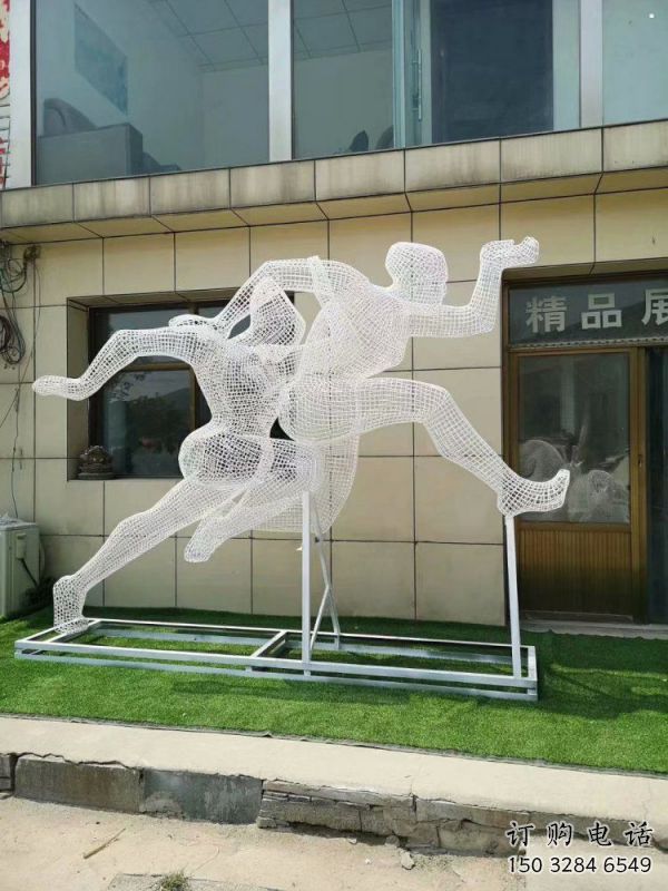 林芝鏤空體育雕塑供求，白鋼構件，鐵藝人物雕塑觀賞型