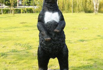 德州街道黑熊雕塑，仿真動物雕塑，古銅效果