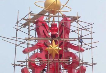 阿里景觀科技之星雕塑選用，美陳雕塑，抽象不銹鋼科技之星雕塑標準