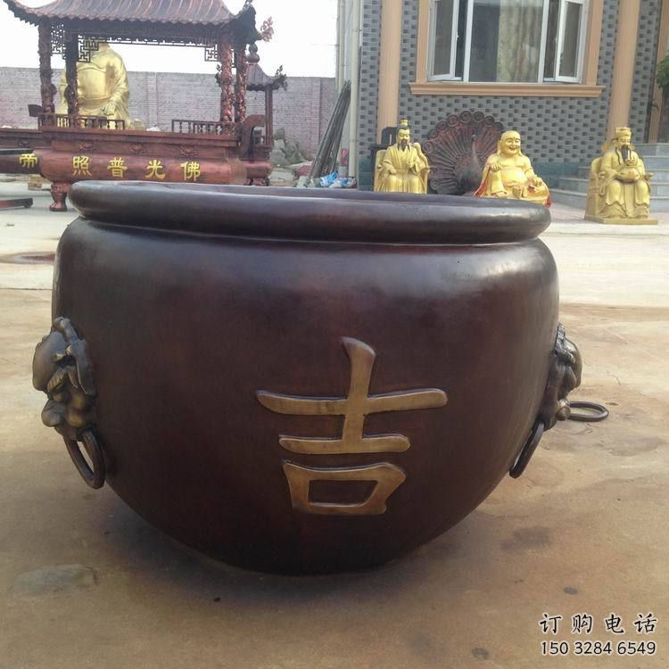 塔城吉字銅缸雕塑-青銅鑄造