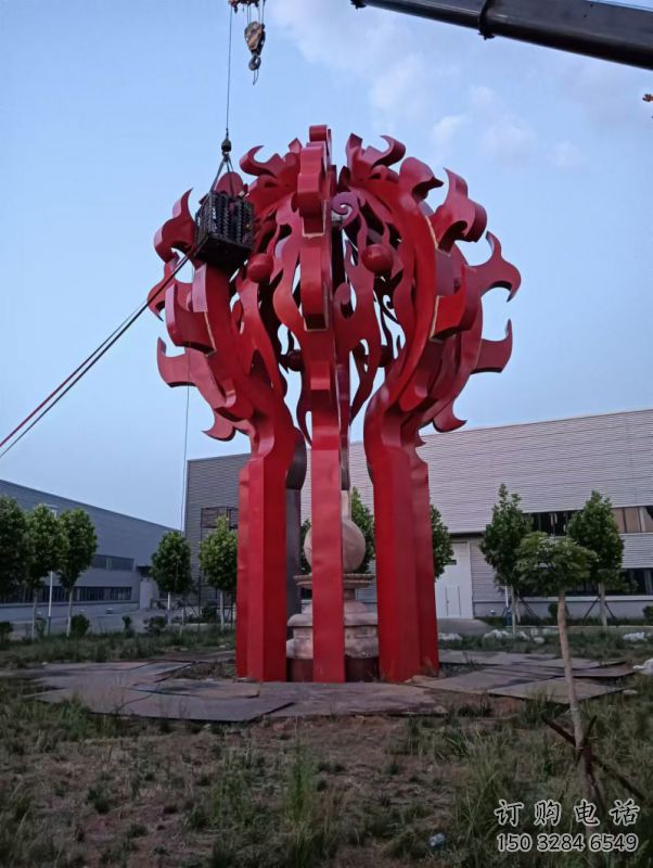 九龍坡火球雕塑，精神堡壘火球雕塑落地展示