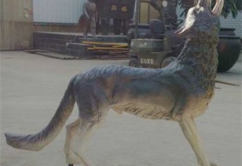 大理銅狼雕塑廠家，銅雕動物狼，仿真工藝制作