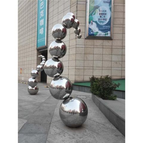 分子球雕塑供需，小區雕塑，不銹鋼分子球雕塑制造